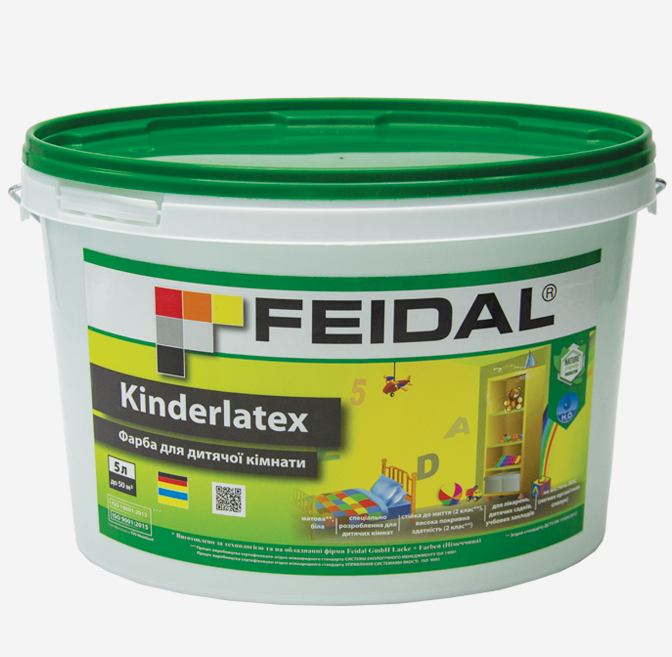Фарба для дитячої кімнати Feidal Kinderlatex тонована 2, 5 л