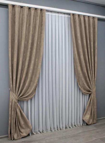 Комплект штор жаккард SULTAN XO 1.5х2,7 м 2 шт. Какао (1682ш 33-0570) - фото 2 Комплект штор жаккард SULTAN XO 1.5х2,7 м 2 шт. Какао (1682ш 33-0570) - фото 2