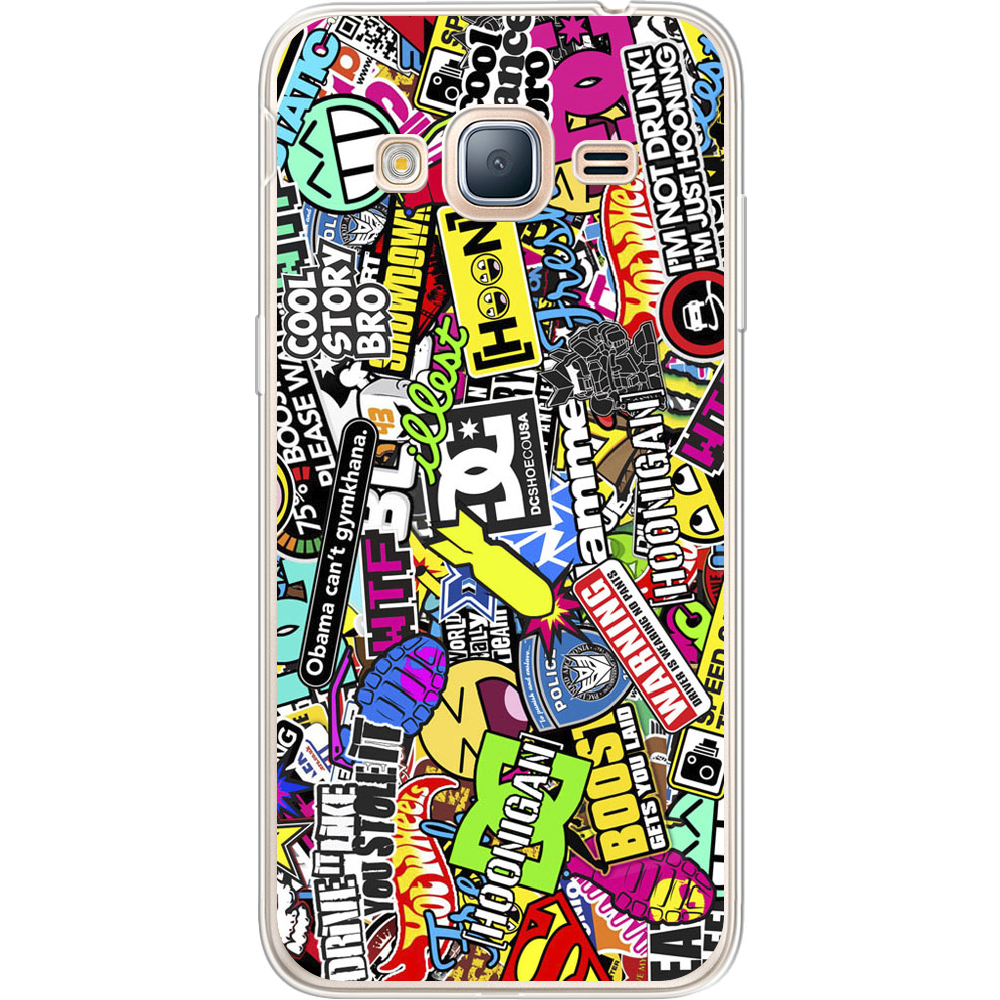 Чехол BoxFace Samsung J320 Galaxy J3 Multicolored Inscriptions Прозрачный силикон (24962-up880-24962)