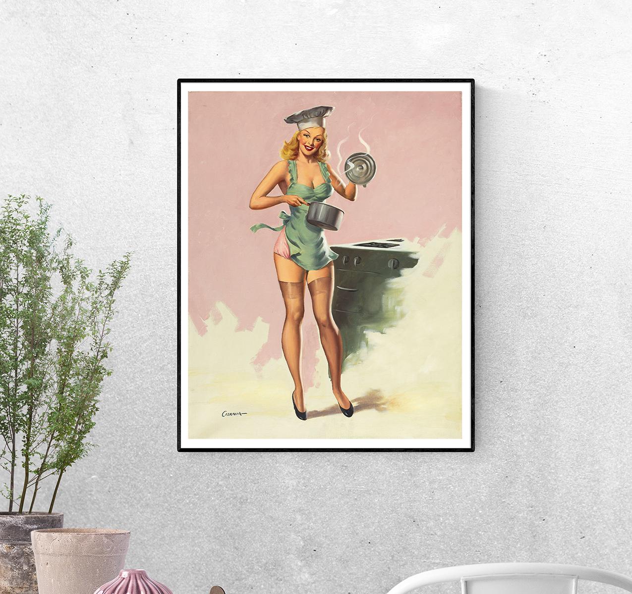 Постер Девушка на кухне формат А-0 (pin_up010120_Poster)