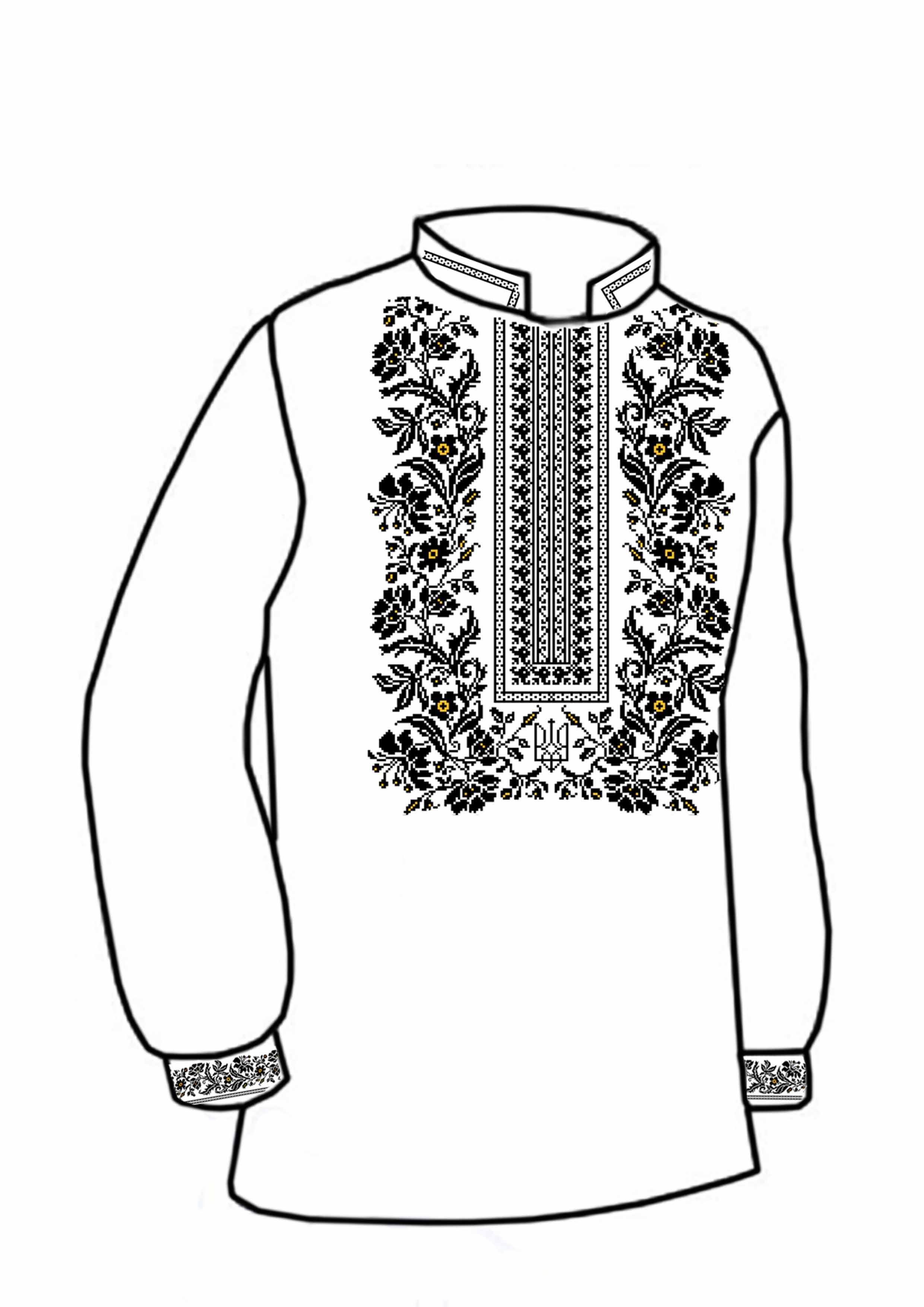 Заготовка для вишивки нитками або бісером сорочка СЧ-27 домоткане полотно