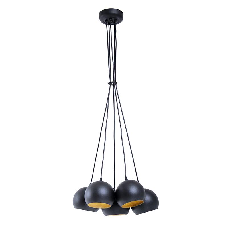 Светильник подвесной Bowl C150-5 Черный матовый с золотом (1389)