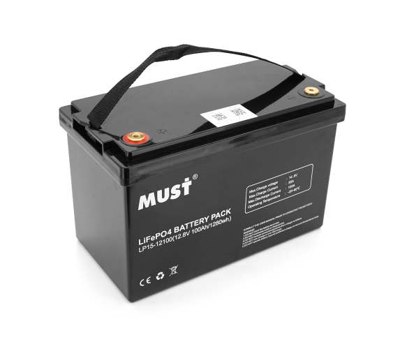 Аккумулятор для ИБП Must LiFePO4 LP15-12100 12,8V 100 Ah 1,28kWh BMS50A4S 6000 cycles (32858)