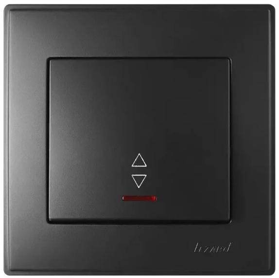 Выключатель одинарный Lezard Lesya проходной с подсветкой Антрацитовый (26384287)