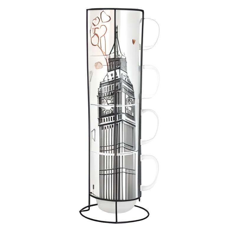 Чашка Limited Edition LONDON на металлической подставке 4х420 мл (B1163-09359-2)