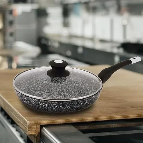 Сковорода с крышкой Unique UN-5114 22 см Светлый гранит (1751079046) - фото 3 Сковорода с крышкой Unique UN-5114 22 см Светлый гранит (1751079046) - фото 3