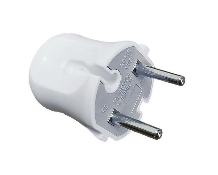 Вилка B16 TechnoSystems євро б/з біла (5502498)