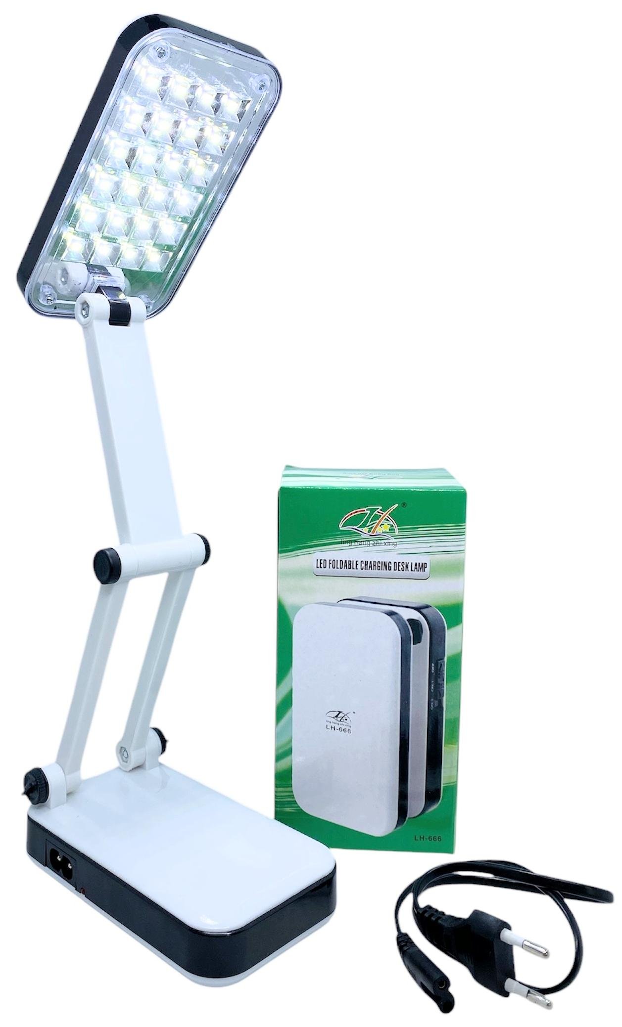 Лампа на акумуляторі світлодіодна LED настільна розкладна трансформер заряджання від мережі LH-666 Білий