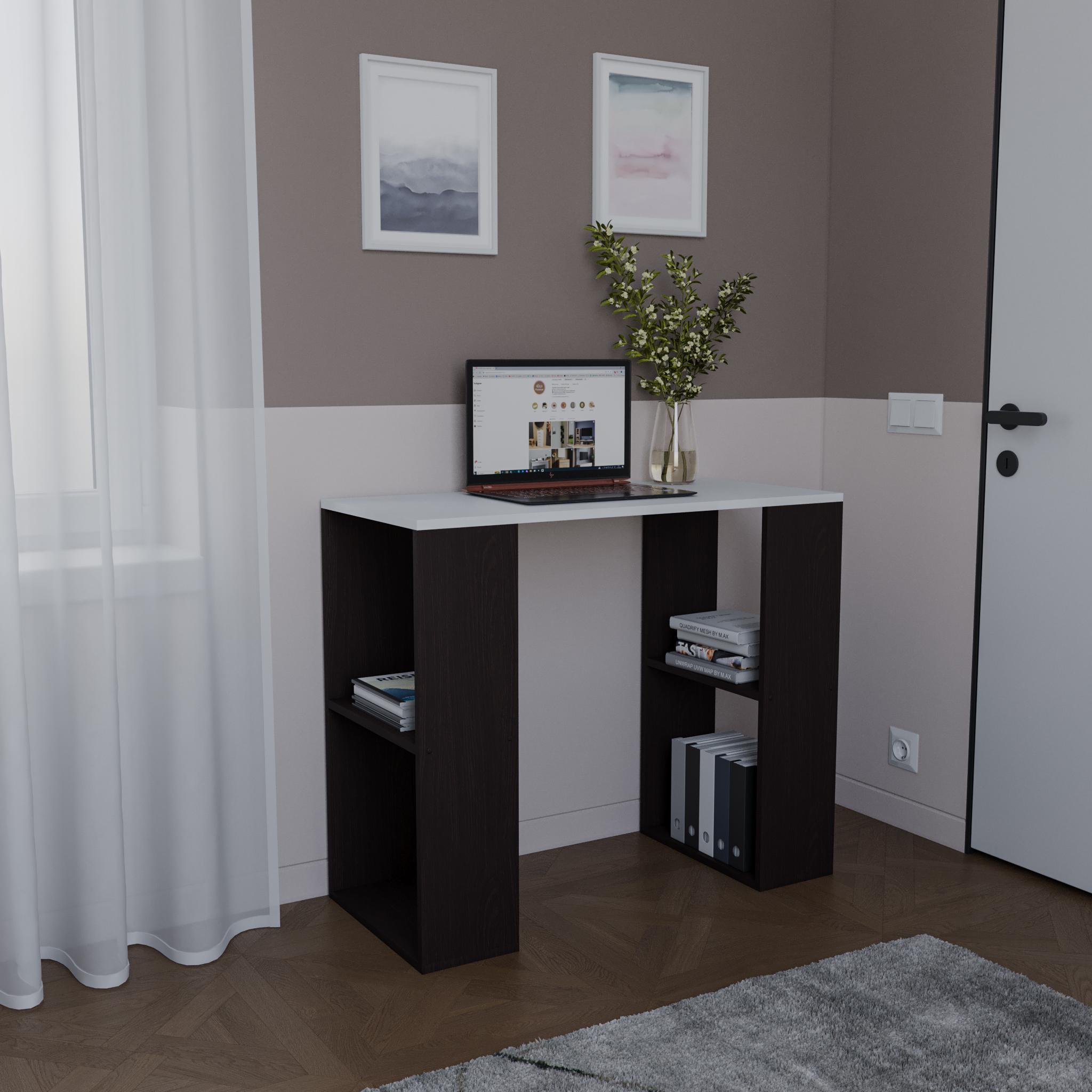 Компьютерный стол с полками 900х756х400 мм Венге/Белый (S-11)