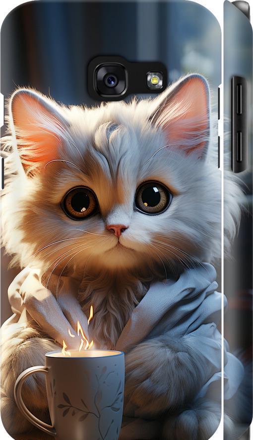Чехол на Samsung Galaxy A3 (2017) White cat (5646m-443-42517)