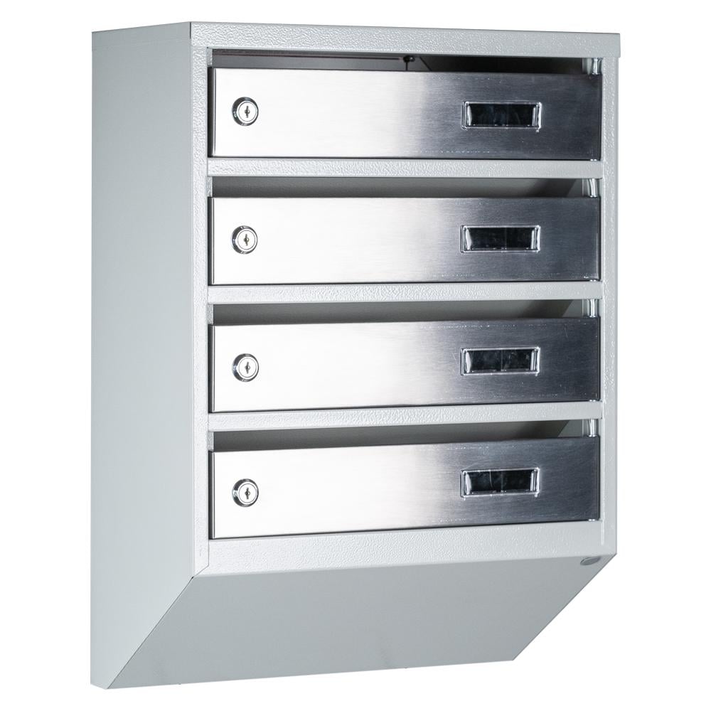 Ящик почтовый многосекционный ЯП04A Серый/Нержавеющая сталь (24061066)