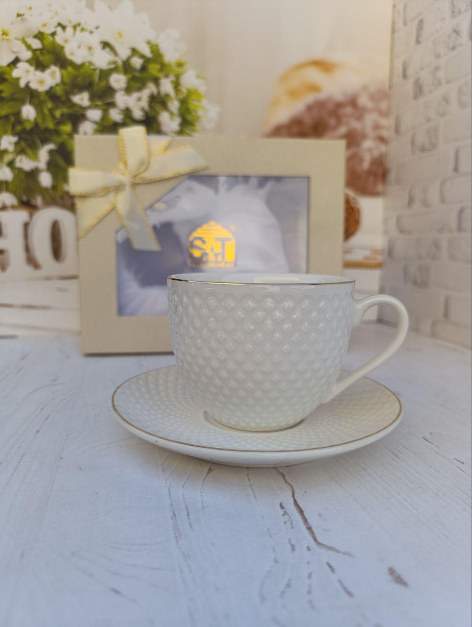 Чашка с блюдцем SNT Белла фарфор 260 мл Белый (23191-00)