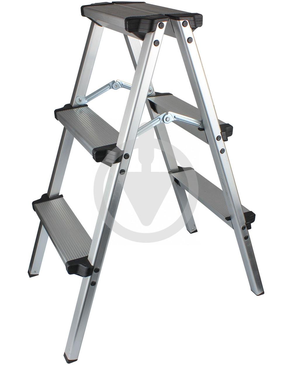 Двусторонняя стремянка алюминиевая 2х2 ступеньки 75 см (13473980)