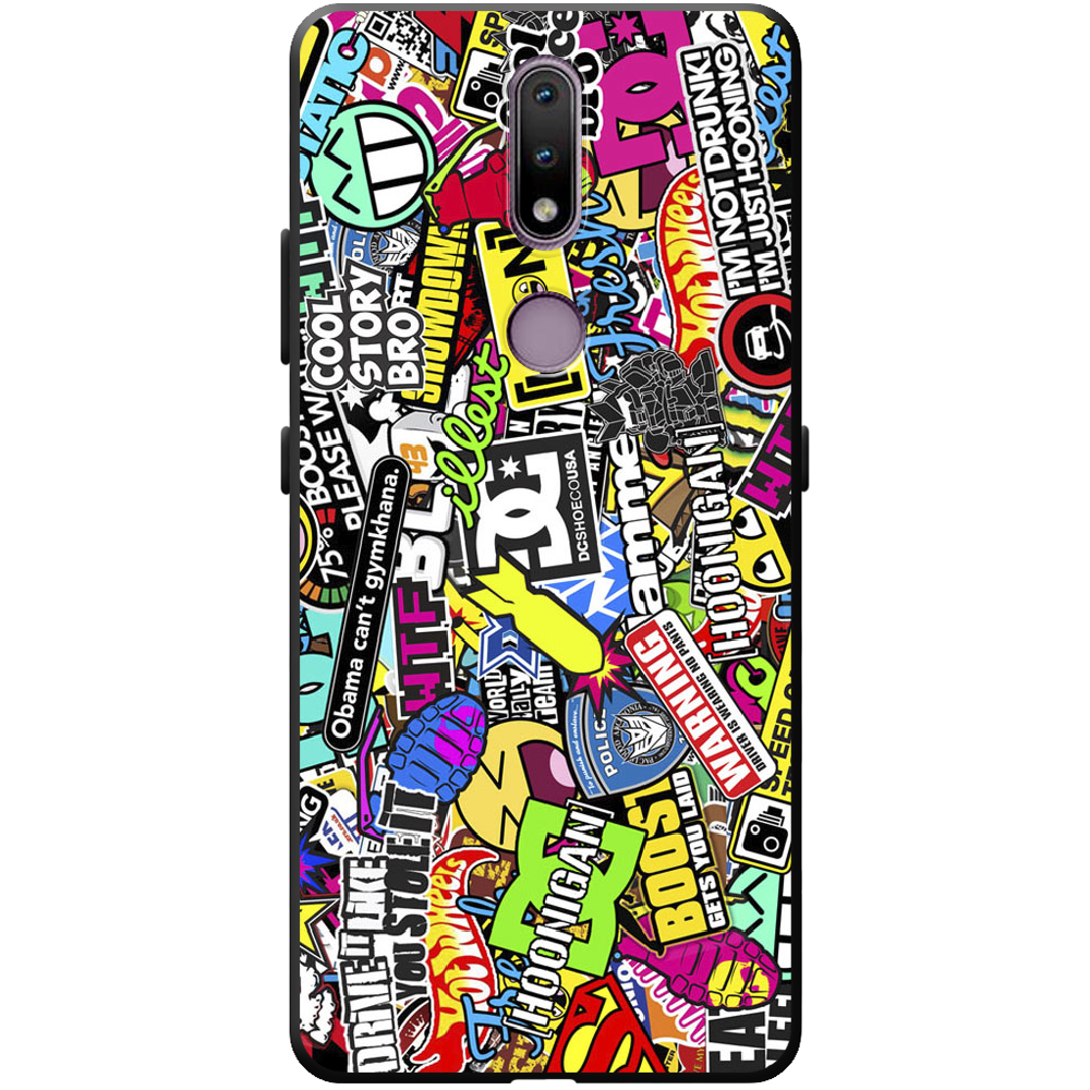 Чохол Boxface Nokia 2.4 Multicolored Inscriptions Чорний силікон (41297-up880-43220)