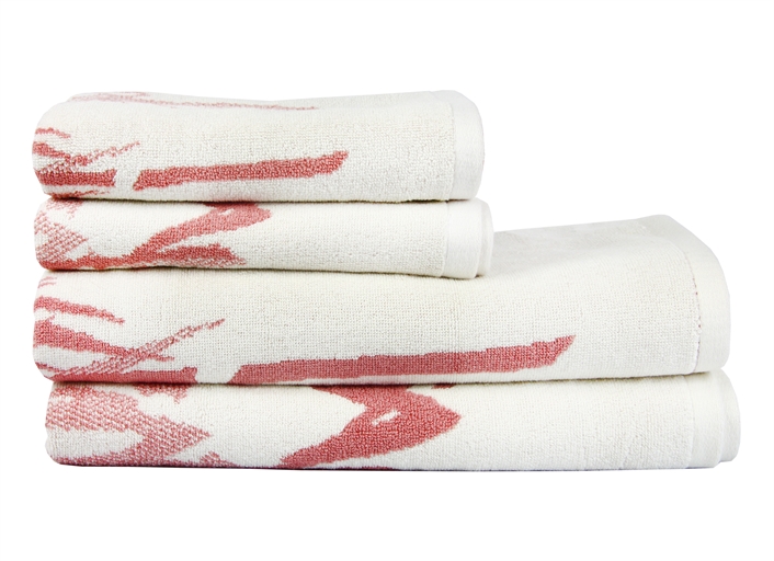 Полотенце Maisonette Bamboo Leaf 50х100 см Розово-белый