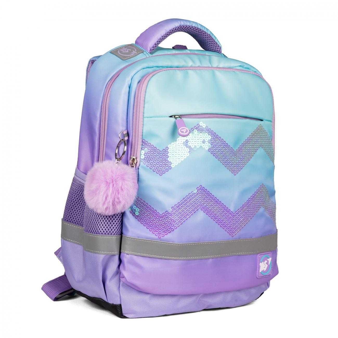 Рюкзак школьный YES Sparkle 36x28x13 см 13 л Сиреневый (559567)