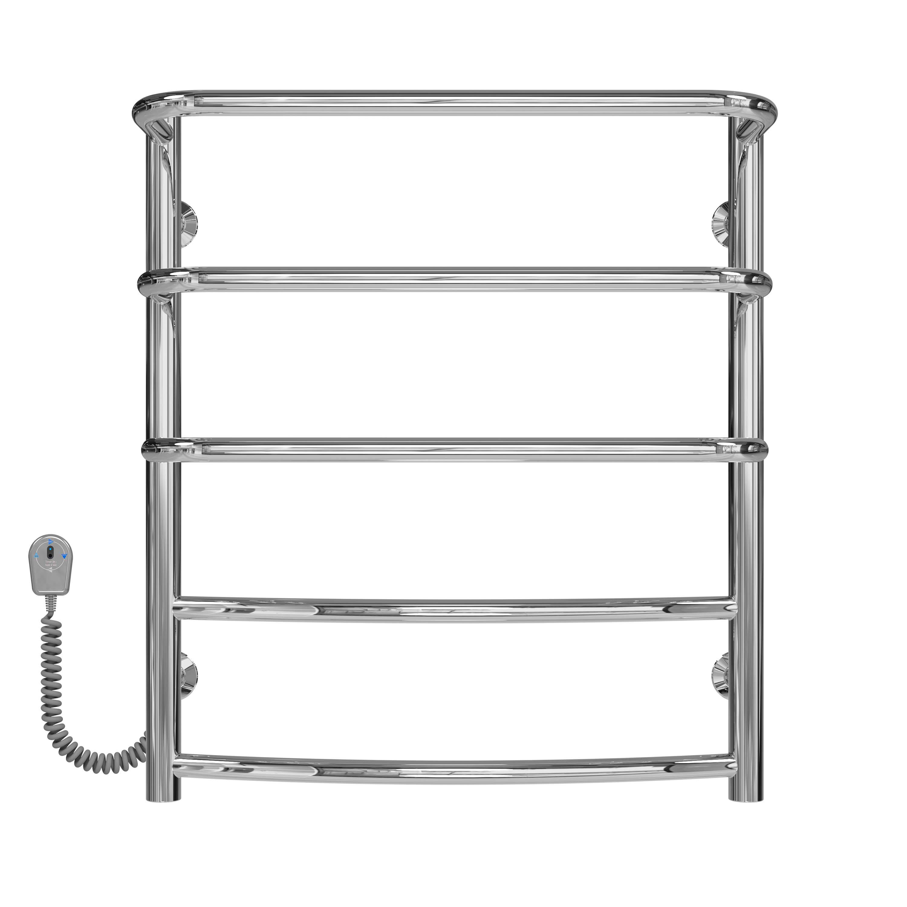 Полотенцесушитель электрический Deffi Каскад Дуга П5 EF16 левое подключение нержавеющая сталь 500х600 мм Хром (C.KD.60.50.5.E.C.L.5)