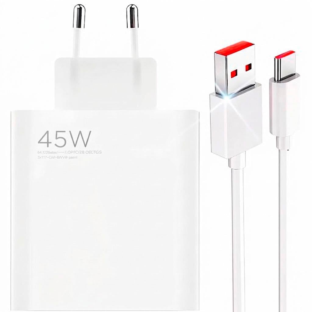 Комплект швидкої зарядки USB Type C 45W адаптер и кабель для Xiaomi 1 м White (587334739) Комплект швидкої зарядки USB Type C 45W адаптер и кабель для Xiaomi 1 м White (587334739)