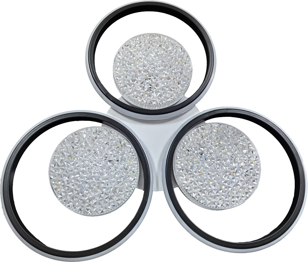 Люстра смарт светодиодная ESLLSE ALMAZ 6R 110 Вт 520x485x75 мм Черно-белый (10557)