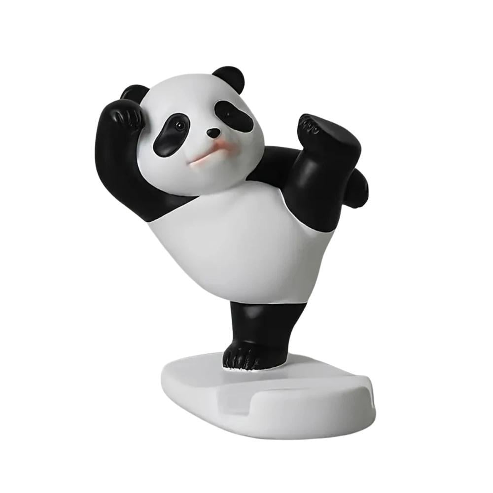 Держатель для телефона Панда Кунг Фу настольный пластиковый фигурка поворачивается вокруг оси 9,3х8,5 см Черный с белым (D-0092) Держатель для телефона Панда Кунг Фу настольный пластиковый фигурка поворачивается вокруг оси 9,3х8,5 см Черный с белым (D-0092)