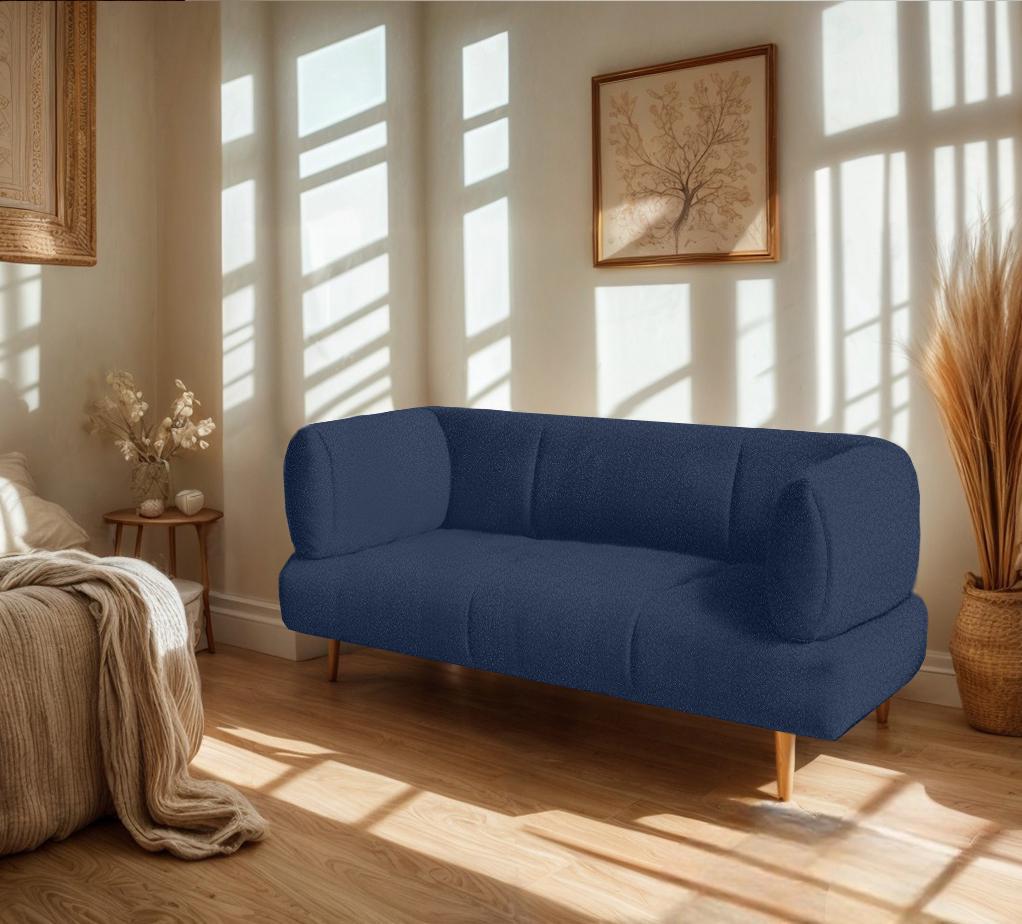 Диван офісний Tobi Sho Бенно-1 з підлокітниками та дерев'яними ніжками букле Alpaca Темно-синій/88, 1400х720х750 мм - фото 3 Диван офісний Tobi Sho Бенно-1 з підлокітниками та дерев'яними ніжками букле Alpaca Темно-синій/88, 1400х720х750 мм - фото 3