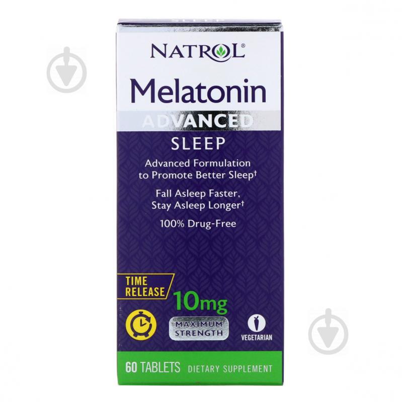 Мелатонин Медленного Высвобождения 10 мг, Melatonin Advanced Sleep, Natrol, 60 таблеток