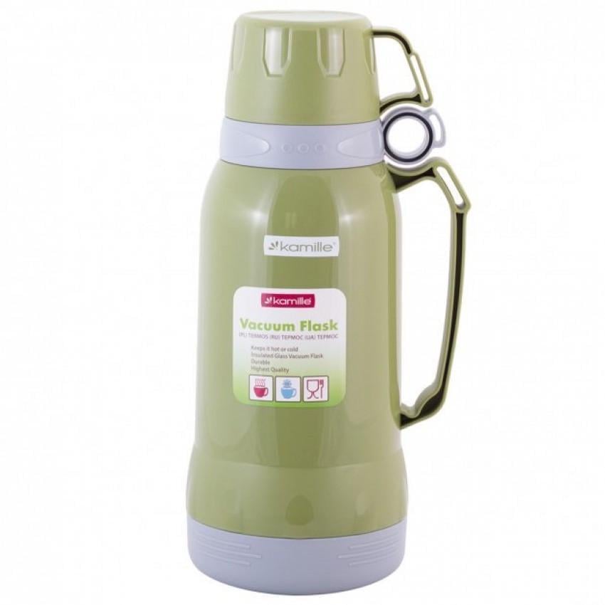 Термос Kamile KM-2024 со стеклянной колбой 1800 мл Зеленый (1711416071)