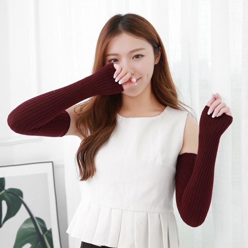 Мітенки довгі в рубчик One size Бордовий (1638) - фото 2 Мітенки довгі в рубчик One size Бордовий (1638) - фото 2