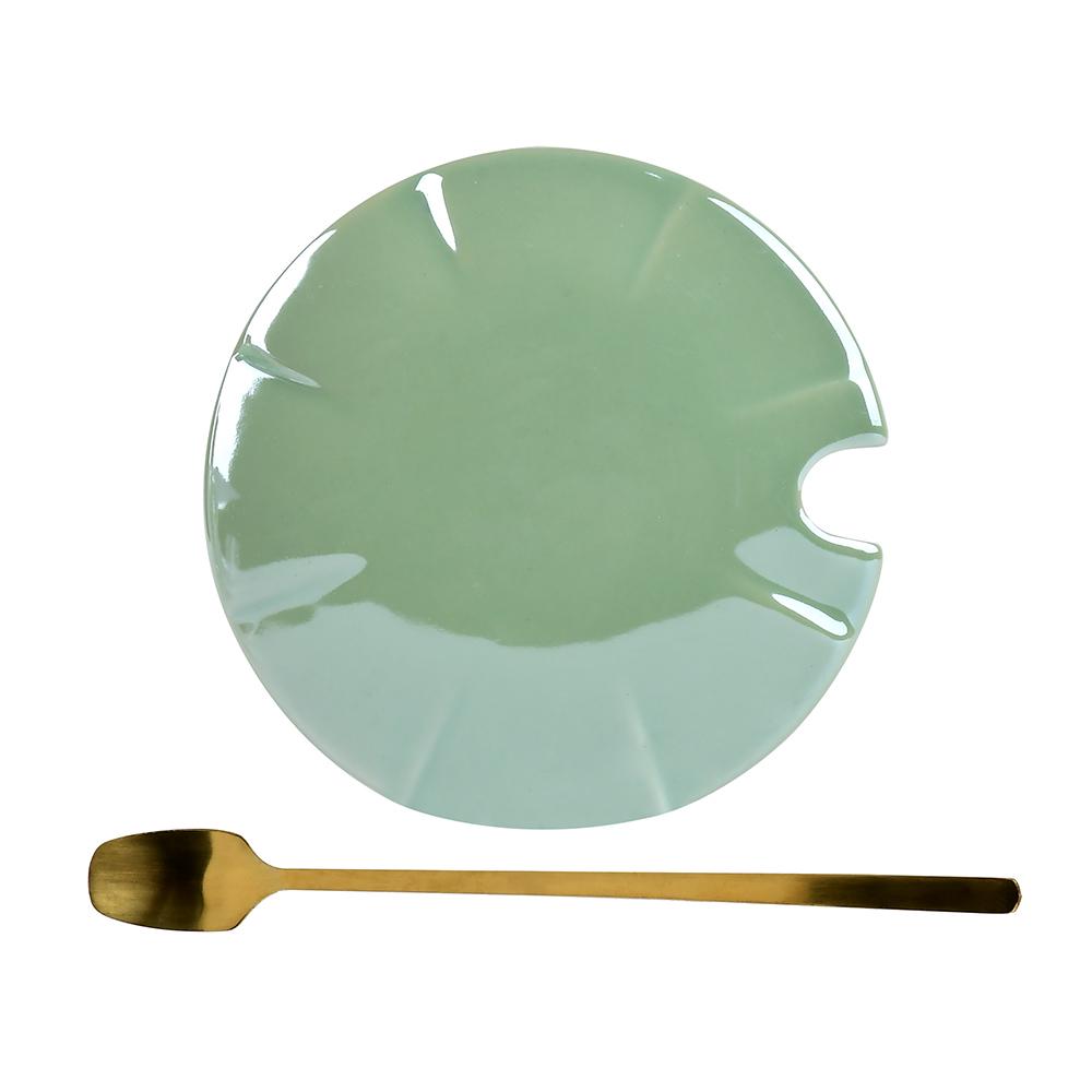 Чашка з кришкою та ложкою Colored R32280 380 мл Ніжно-зелений (614940) - фото 2