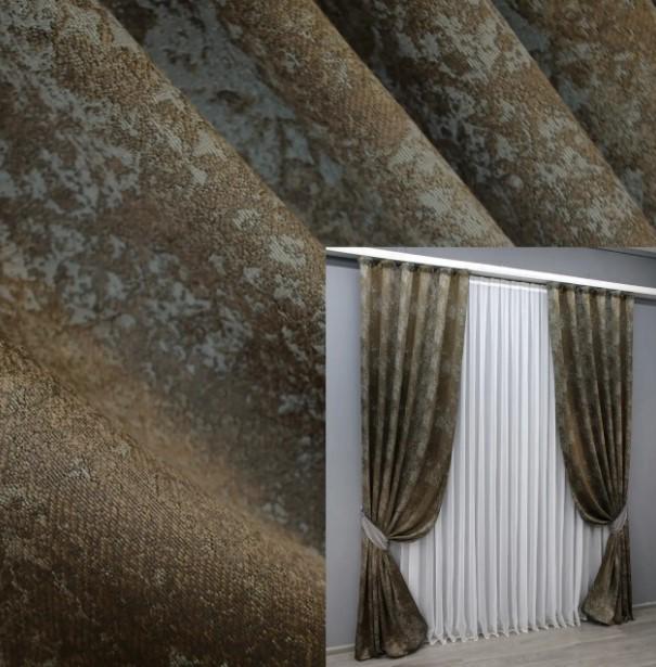 Штори льон Мармур Al-9 1,5х2,9 м 2 шт. Коричневий/Сірий (1639ш) - фото 4 Штори льон Мармур Al-9 1,5х2,9 м 2 шт. Коричневий/Сірий (1639ш) - фото 4