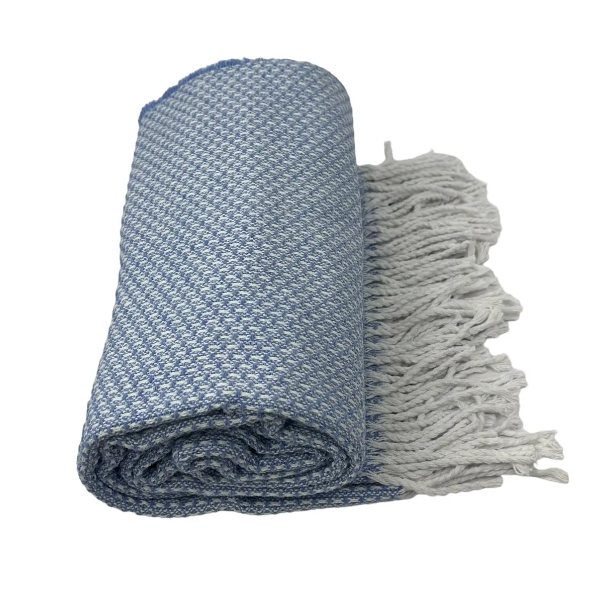 Плед хлопковый Vladi Valencia 3177 хлопок 50% 140х200 см Голубой (8-6-4627813)