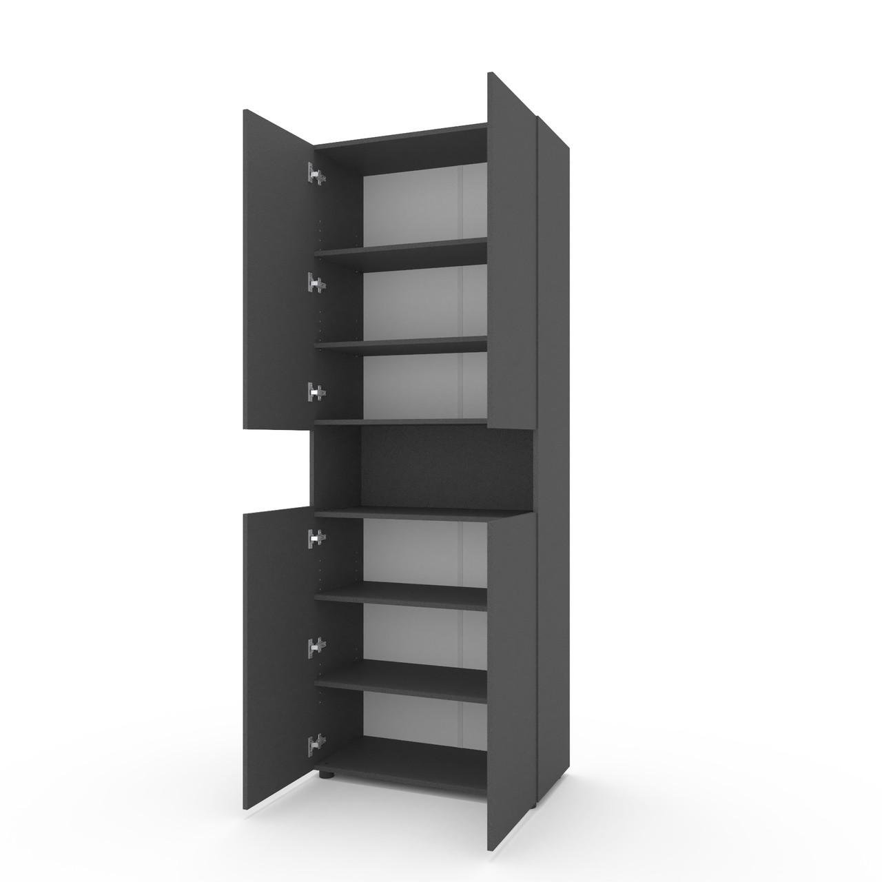 Пенал Metkas Home B002 ЛДСП 800x350x2130 мм Антрацитовий - фото 2 Пенал Metkas Home B002 ЛДСП 800x350x2130 мм Антрацитовий - фото 2