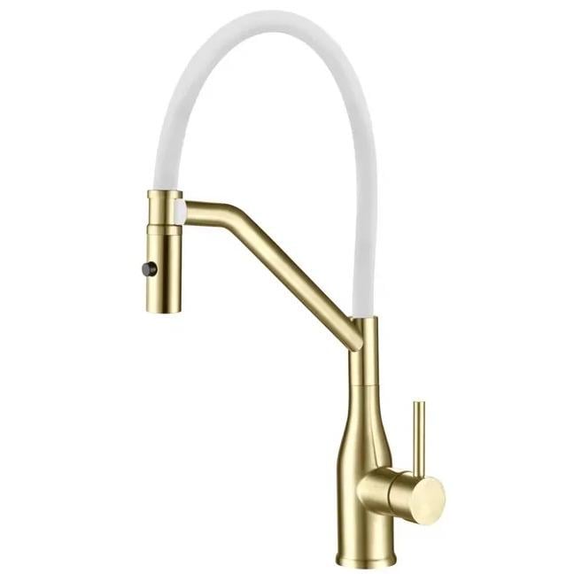 Смеситель для кухни KOER KI-70026-12 KR5212 с гибким изливом Белый (238899)