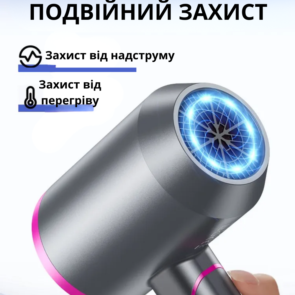 Фен для волосся Hoco з іонізацією та регулюванням температури 1600 Вт Сірий (HP13-Plus) - фото 12