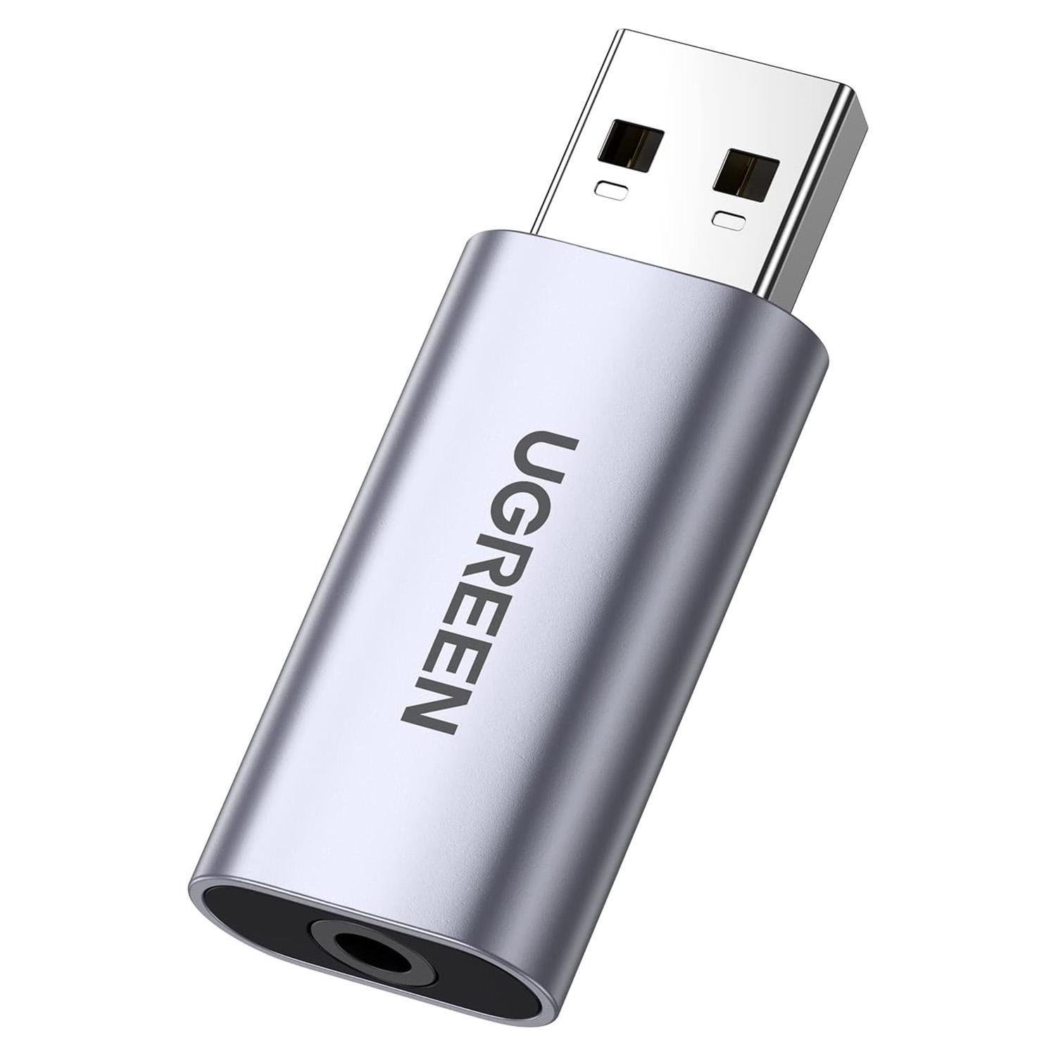 Звуковая карта внешняя UGREEN CM383 USB/3.5 мм/TRRS Серый (80864)