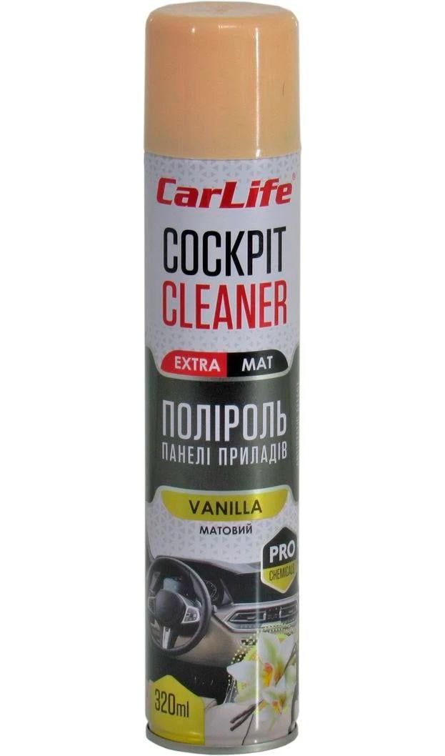 Полироль для пластика CarLife Cockpit Cleaner Extra Mat Vanilla 320 мл (CF340)