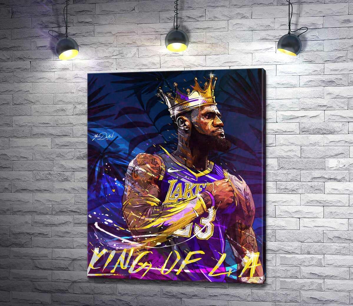 Картина ArtPoster Баскетболист Леброн Джеймс (LeBron James) - король Лос-Анджелеса 80x100 см Модуль №1 (000111)
