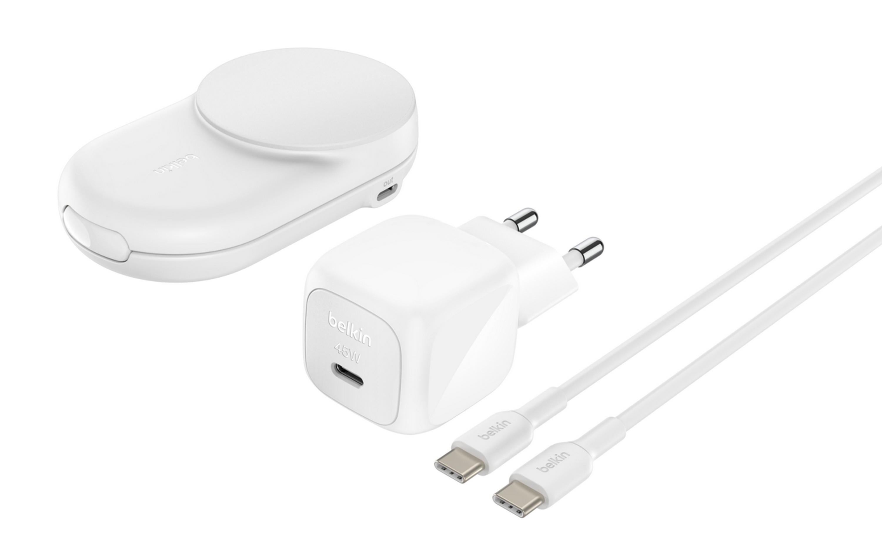 Зарядное устройство беспроводное Belkin UltraCharge 2в1 Foldable Magnetic Charging 25 Вт Белый (WIZ039KQ 30492712)