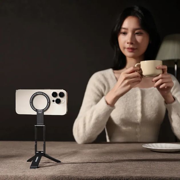 Тримач телефона Ulanzi MA60 Foldable Magnetic Phone Tripod Black (KST-S025) - фото 7