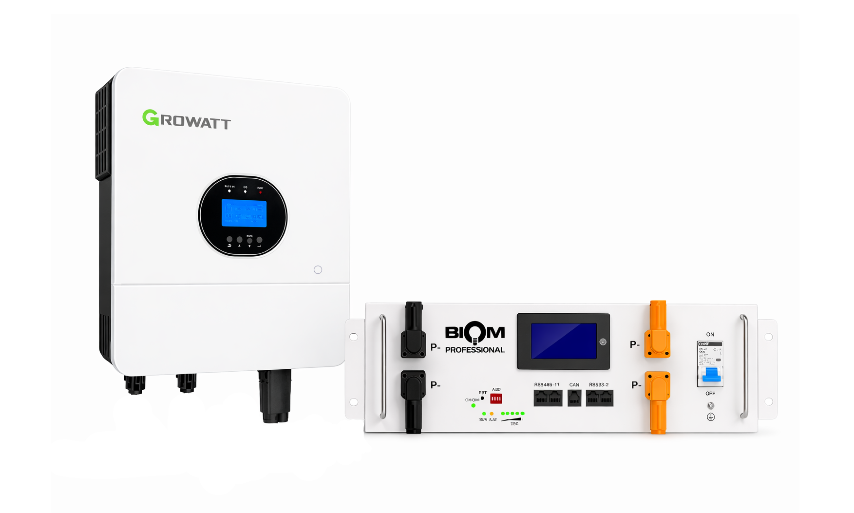 Инвертор Growatt SPF 6000 ES Plus 6 кВт и аккумулятор Biom Professional BALFP-R512100-UNI 5,12 кВт·ч White (33088262)