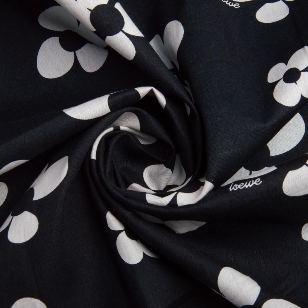 Тканина поплин натуральна Квітка Чорний (2276816684)