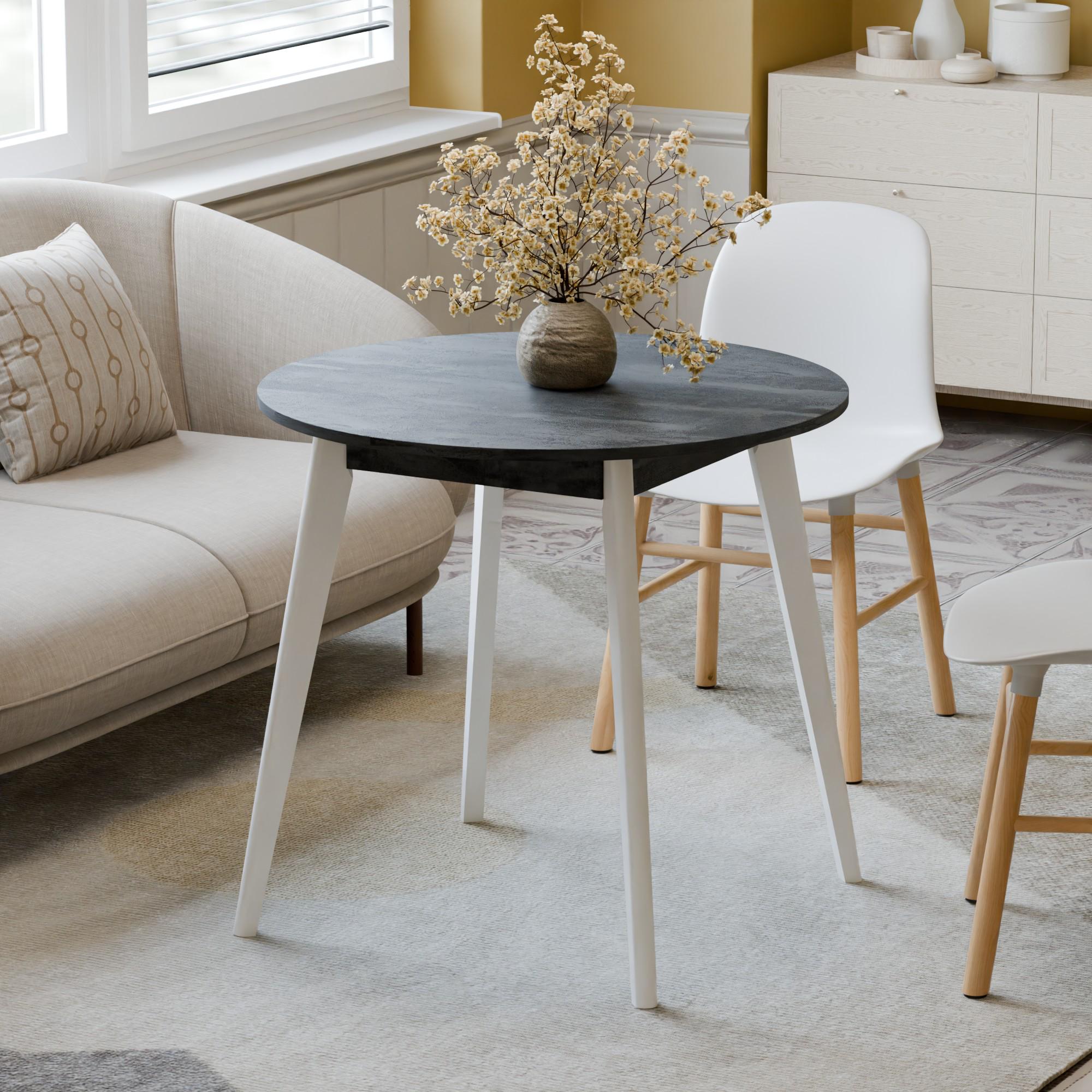 Обеденный стол Неман БОН 880х880x18 мм Угольный камень/Белый (5588101) - фото 2 Обеденный стол Неман БОН 880х880x18 мм Угольный камень/Белый (5588101) - фото 2