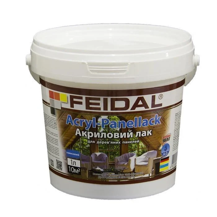 Лак панельный на водной основе без запаха Feidal Acryl-Panellack глянцевый 1 л (2034870128)