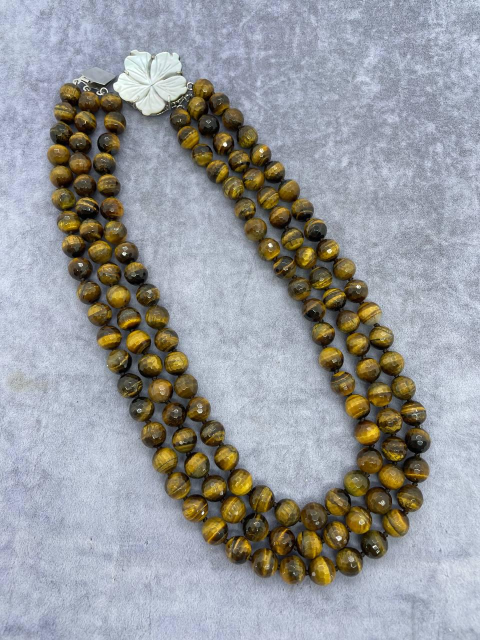 Бусы тигровый глаз 48 см Коричневый (9815)