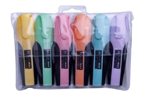 Набір текстових маркерів Buromax Pastel 2-4 мм 6 шт. (BM.8905-96)