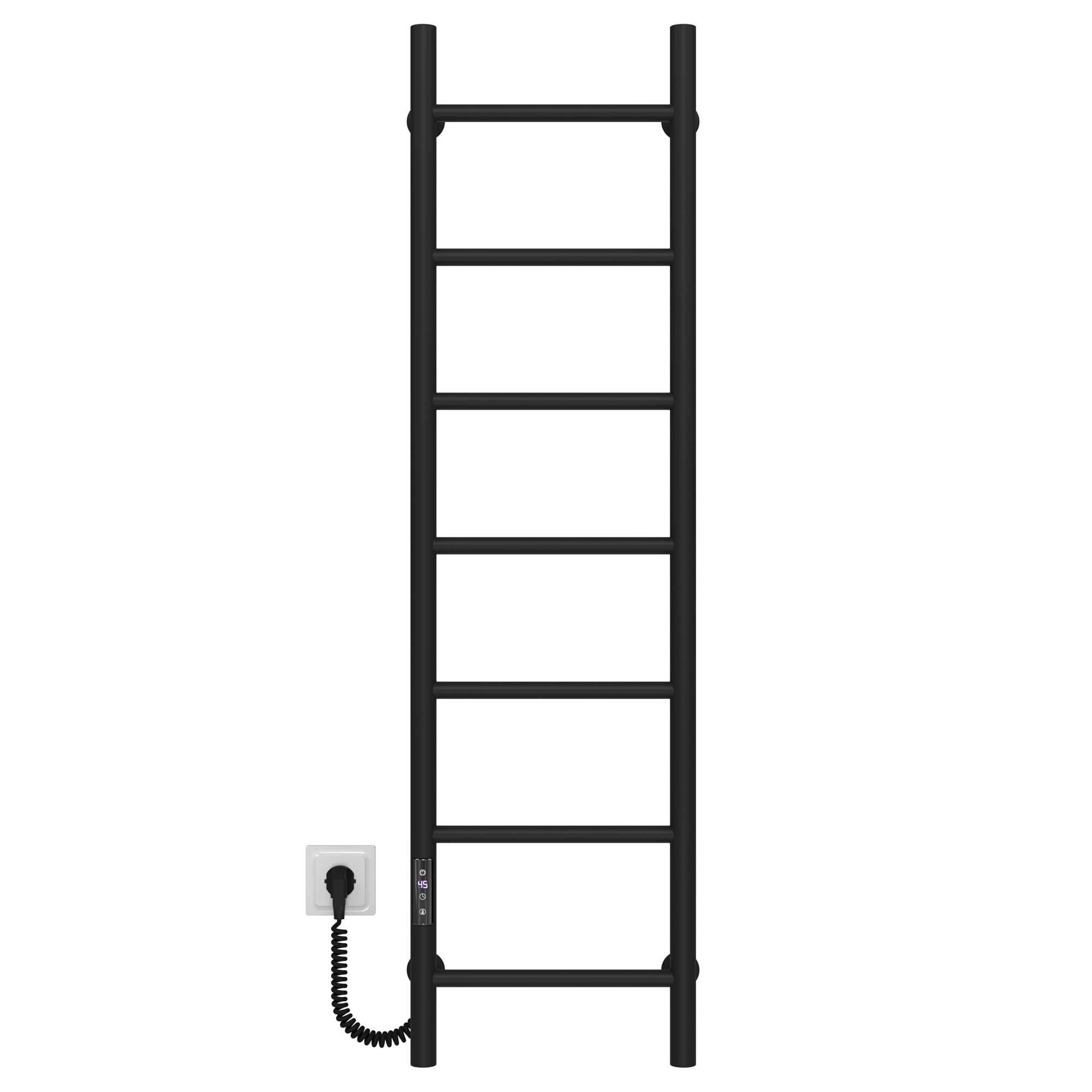 Полотенцесушитель электрический Deffi Орион П7 JD03 левое подключение нержавеющая сталь 400х1200 мм Черный (C.OR.120.40.7.E.B.L.1)