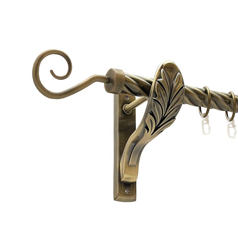 Карниз металевий Orvit Гак однорядний ретро скручена труба/кільце металеве Антик 25 мм 300 см (00-00016748)