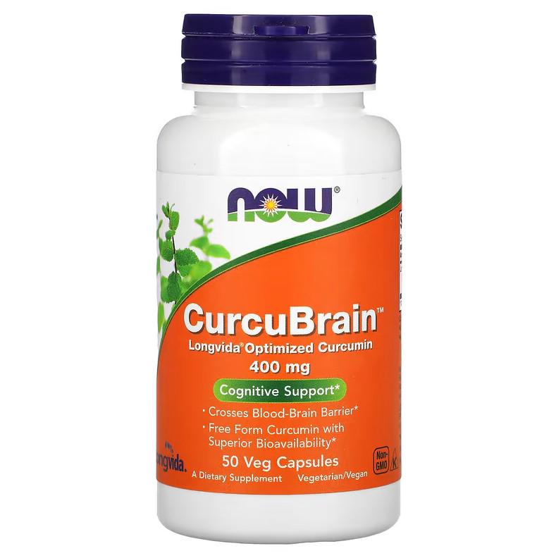 Натуральная добавка Now Foods CurcuBrain 400 мг 50 капсул