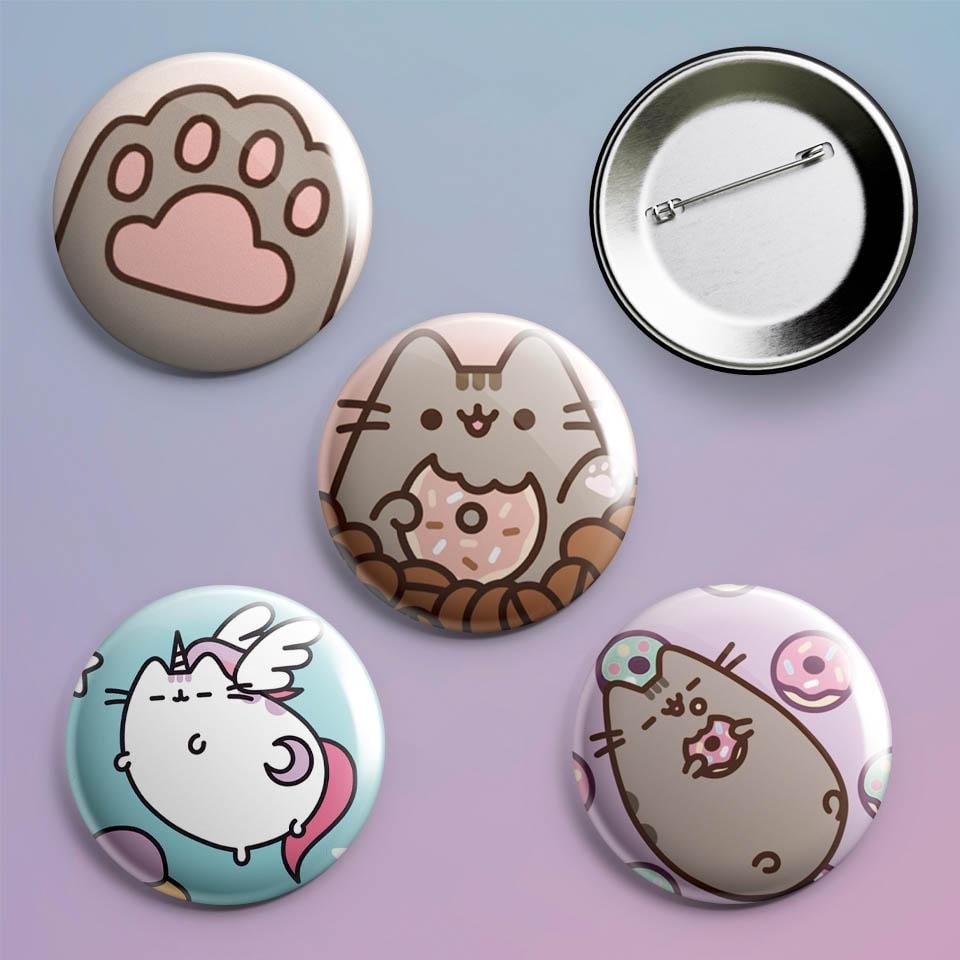 Значки на рюкзак з принтом Пушин 4 шт.