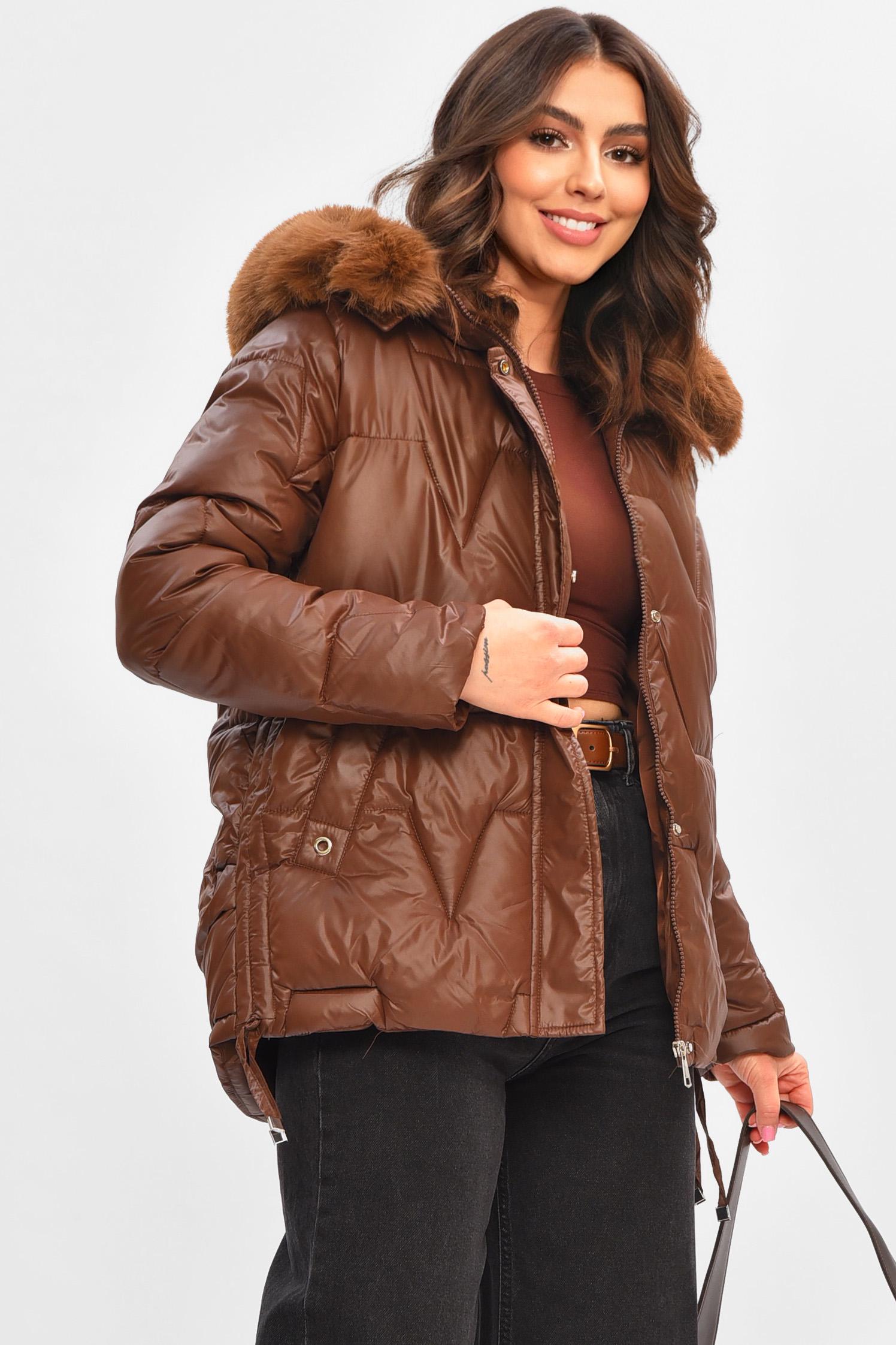 Куртка женская демисезонная XL Шоколад (206968) - фото 2